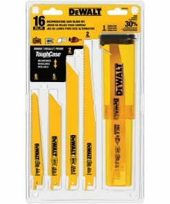DEWALT Reciprocating Saw Blades 16-Pack Bi-Metal Set Wood/Metal Cutting Reciprocating Saw Blade Set
