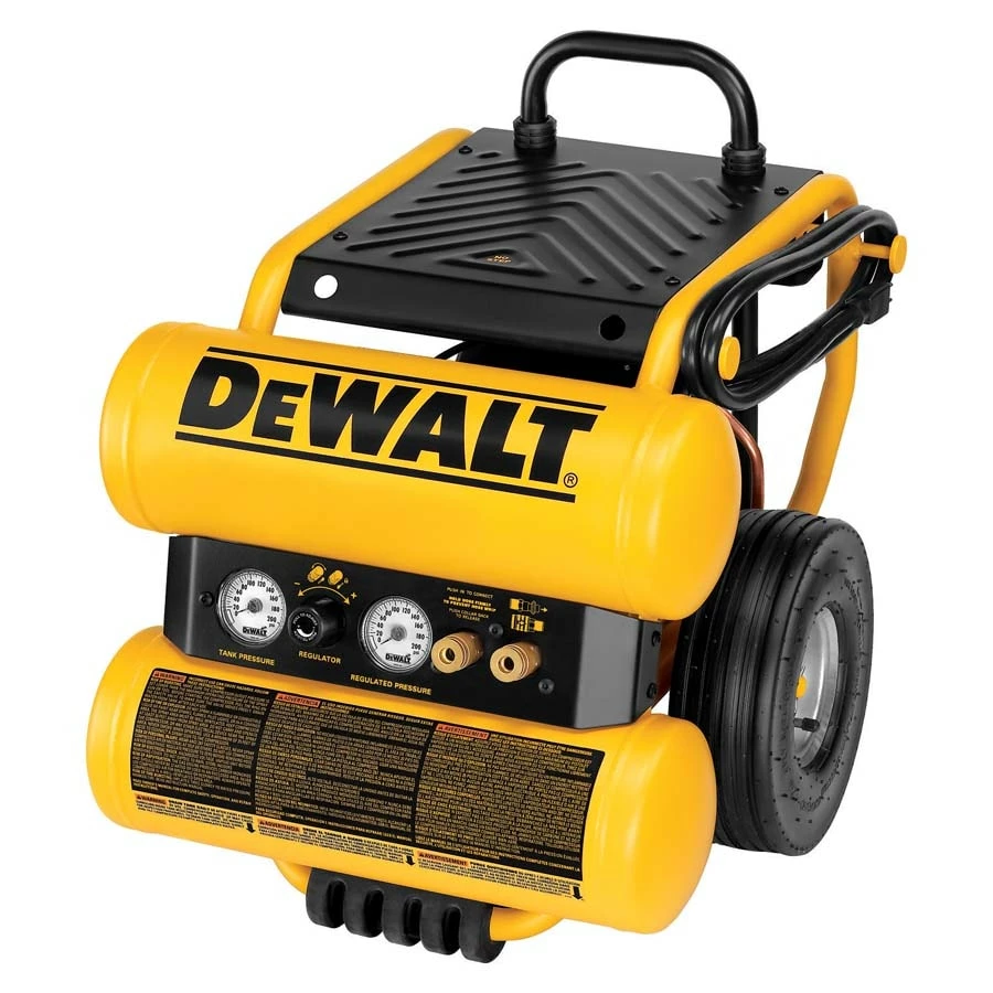 DEWALT Air Compressors 4-Gallon Single Stage Portable Electric Twin Stack Air Compressor 1 DEWALT Air Compressors 4-Gallon Single Stage Portable Electric Twin Stack Air Compressor