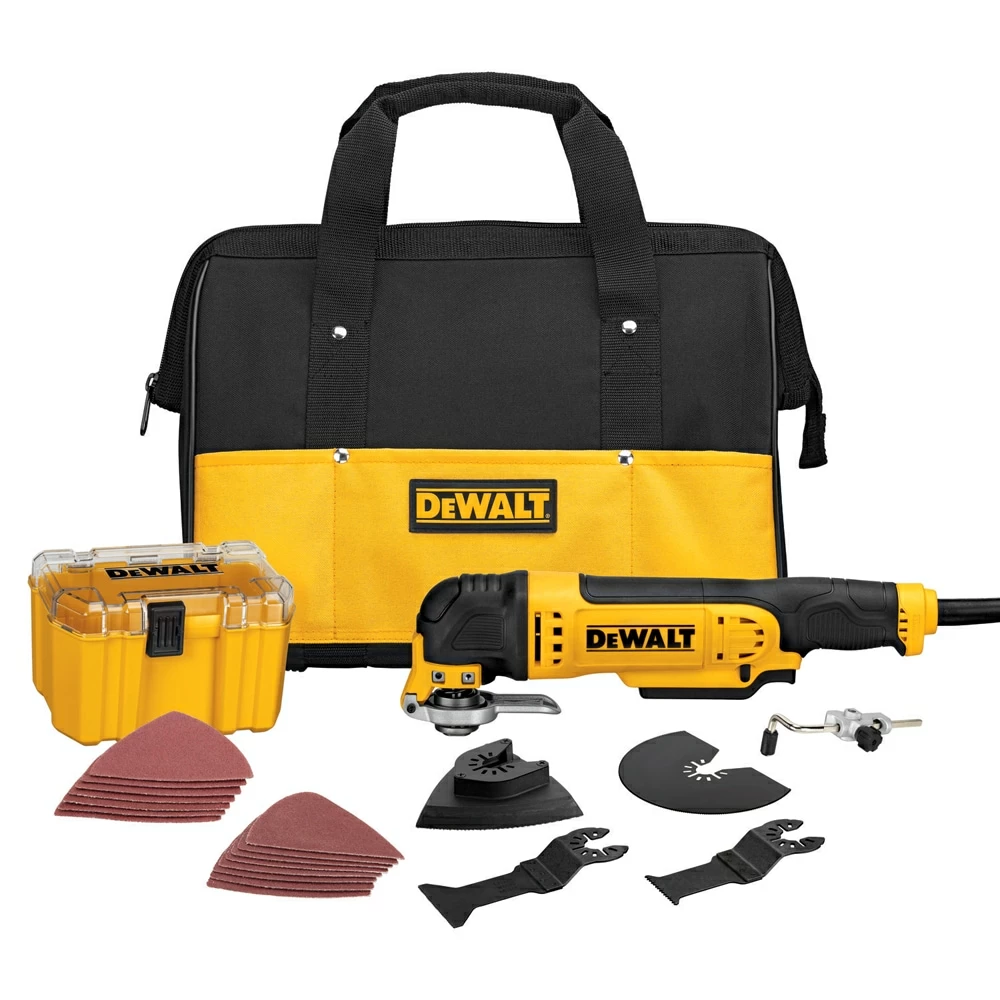DEWALT Oscillating Tool Kits XR 29-Piece Brushless 3-Amp Variable Speed Oscillating Multi-Tool Kit with Soft Case 1 DEWALT Oscillating Tool Kits XR 29-Piece Brushless 3-Amp Variable Speed Oscillating Multi-Tool Kit with Soft Case