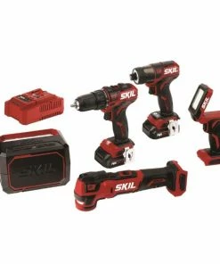 SKIL Power Tool Combo Kits PWR CORE 12 5-Tool 12-Volt Brushless Power Tool Combo Kit Case (2-Batteries Included and Charger Included)