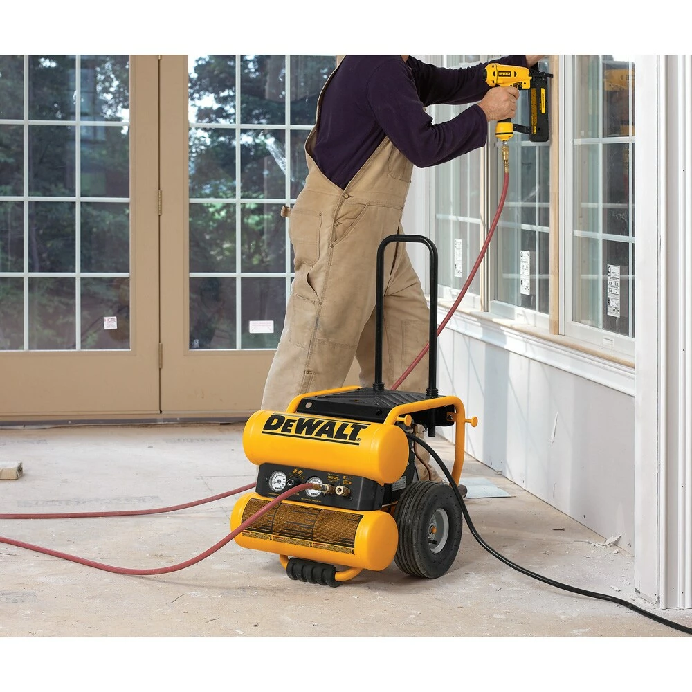 DEWALT Air Compressors 4-Gallon Single Stage Portable Electric Twin Stack Air Compressor 4 DEWALT Air Compressors 4-Gallon Single Stage Portable Electric Twin Stack Air Compressor - Image 4