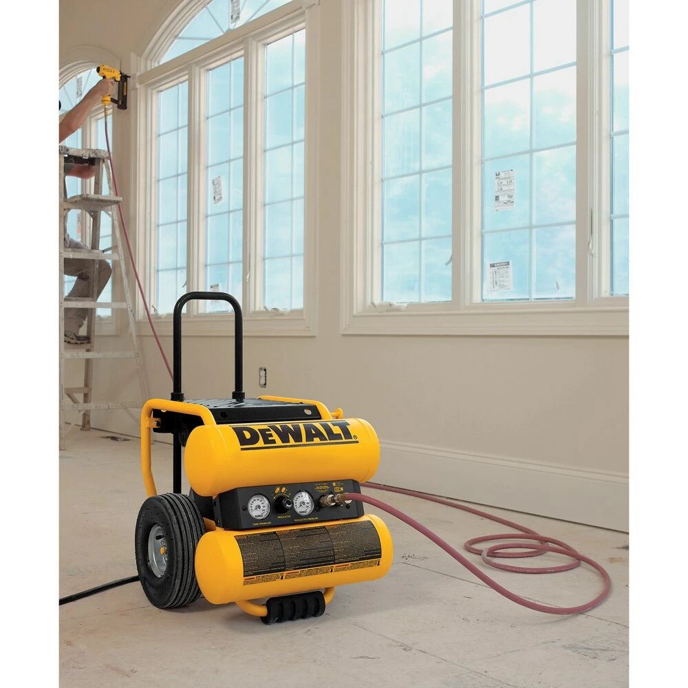 DEWALT Air Compressors 4-Gallon Single Stage Portable Electric Twin Stack Air Compressor 5 DEWALT Air Compressors 4-Gallon Single Stage Portable Electric Twin Stack Air Compressor - Image 5