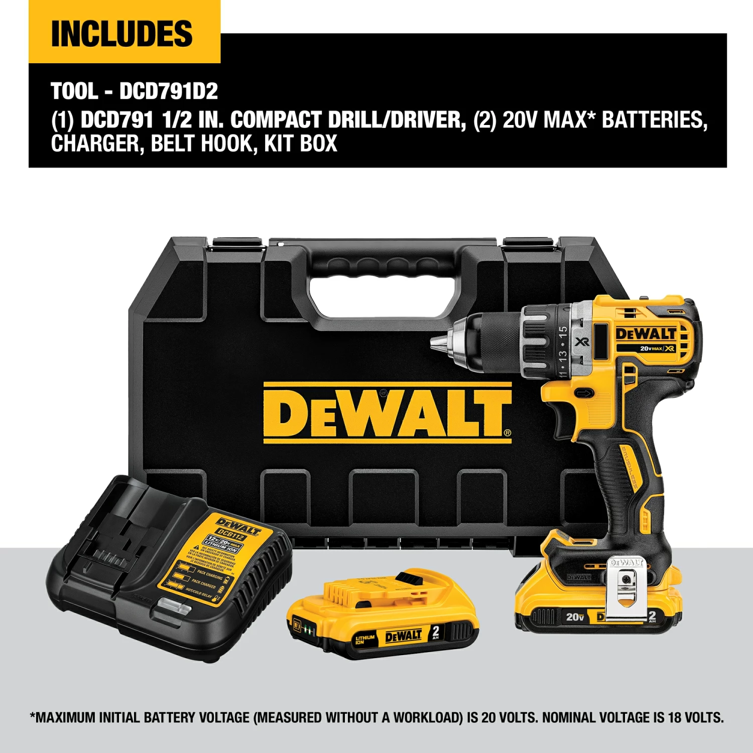 DEWALT Drills XR 20-volt 1/2-in Brushless Cordless Drill (2-Batteries Included and Charger Included) 3 DEWALT Drills XR 20-volt 1/2-in Brushless Cordless Drill (2-Batteries Included and Charger Included) - Image 3