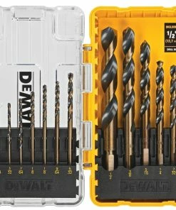 DEWALT Twist Drill Bits Black and Gold 14-Piece Assorted x Set Black and Gold Coated HSS Twist Drill Bit Set