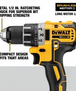 DEWALT Drills XR 20-volt 1/2-in Brushless Cordless Drill (2-Batteries Included and Charger Included) 12 DEWALT Drills XR 20-volt 1/2-in Brushless Cordless Drill (2-Batteries Included and Charger Included) -Craftsman Sales Shop 07817146