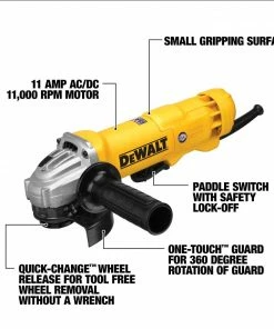 DEWALT Angle Grinders 4.5-in 11 Amps Paddle Switch Corded Angle Grinder -Craftsman Sales Shop 07842078
