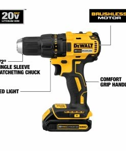 DEWALT Drills 20-volt Max 1/2-in Brushless Cordless Drill (2-Batteries Included and Charger Included) -Craftsman Sales Shop 08617009