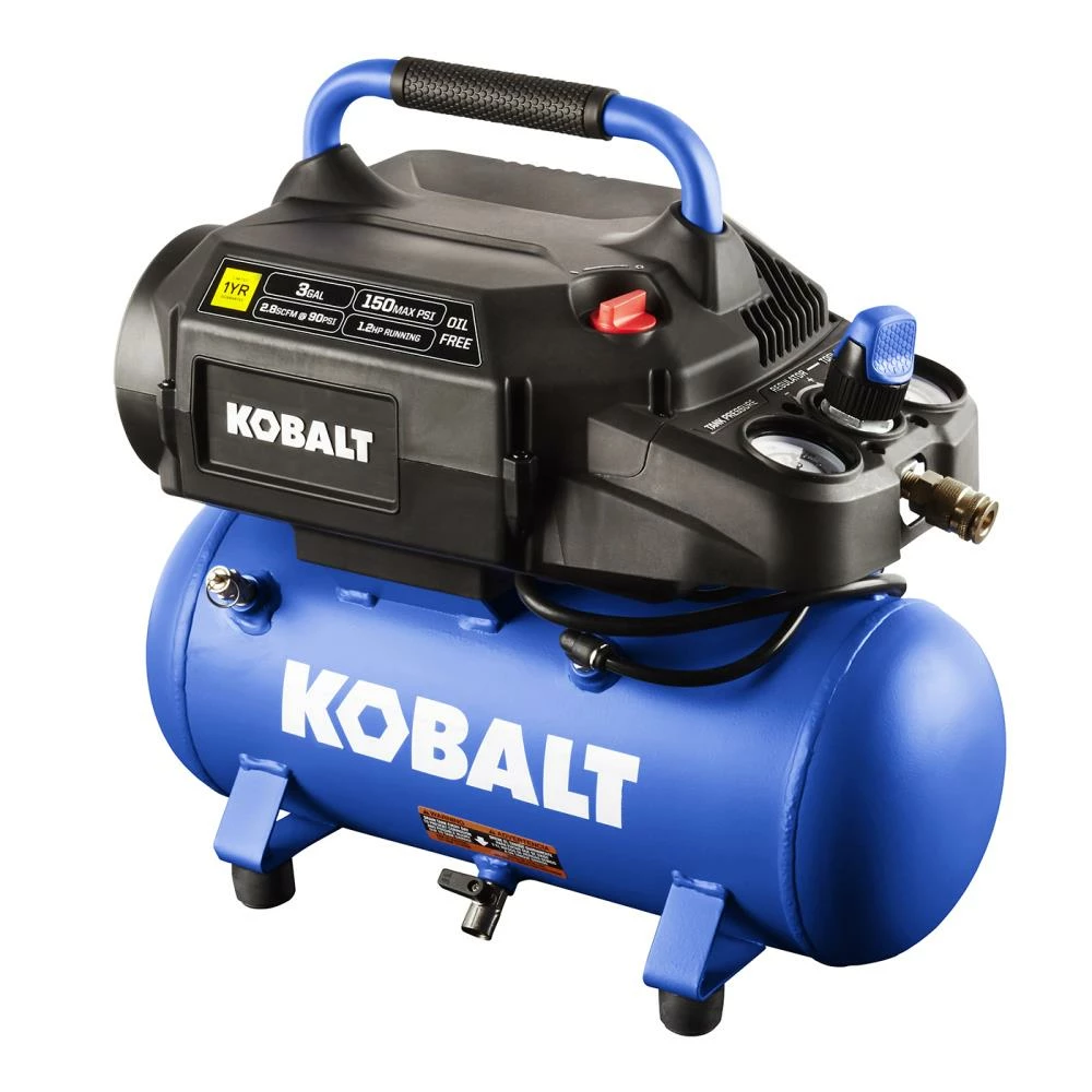Kobalt Air Compressors 3-Gallon Single Stage Portable Corded Electric Hot Dog Air Compressor 1 Kobalt Air Compressors 3-Gallon Single Stage Portable Corded Electric Hot Dog Air Compressor