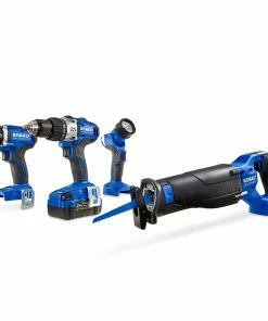 Kobalt Power Tool Combo Kits 4-Tool 24-Volt Max Brushless Power Tool Combo Kit with Soft Case (1-Battery Included and Charger Included) -Craftsman Sales Shop 08796438
