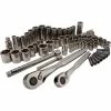 CRAFTSMAN Mechanics Tool Sets 81-Piece Standard (SAE) and Metric Combination Gunmetal Chrome Mechanics Tool Set (1/4-in; 3/8-in)