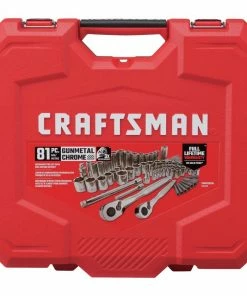 CRAFTSMAN Mechanics Tool Sets 81-Piece Standard (SAE) and Metric Combination Gunmetal Chrome Mechanics Tool Set (1/4-in; 3/8-in) -Craftsman Sales Shop 08849879