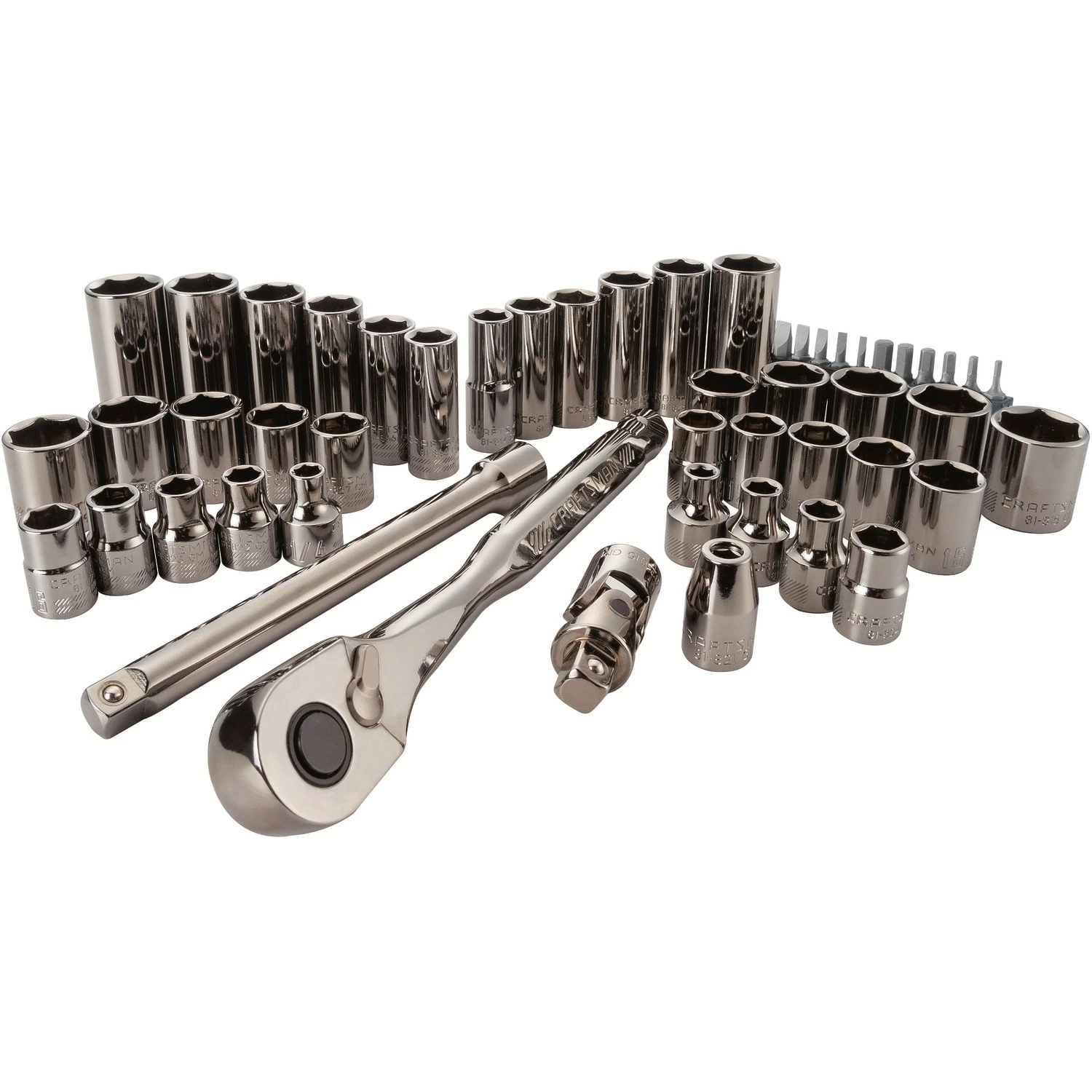 CRAFTSMAN Mechanics Tool Sets 51-Piece Standard (SAE) and Metric Combination Gunmetal Chrome Mechanics Tool Set (3/8-in) 1 CRAFTSMAN Mechanics Tool Sets 51-Piece Standard (SAE) and Metric Combination Gunmetal Chrome Mechanics Tool Set (3/8-in)