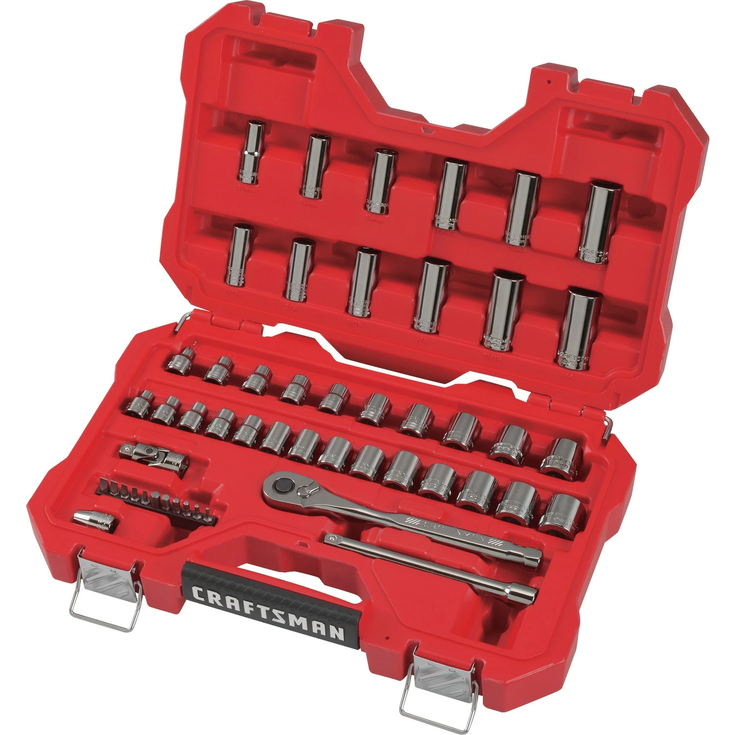 CRAFTSMAN Mechanics Tool Sets 51-Piece Standard (SAE) and Metric Combination Gunmetal Chrome Mechanics Tool Set (3/8-in) 19 CRAFTSMAN Mechanics Tool Sets 51-Piece Standard (SAE) and Metric Combination Gunmetal Chrome Mechanics Tool Set (3/8-in) - Image 19
