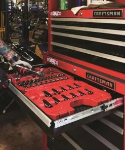 CRAFTSMAN Mechanics Tool Sets 81-Piece Standard (SAE) and Metric Combination Gunmetal Chrome Mechanics Tool Set (1/4-in; 3/8-in) -Craftsman Sales Shop 09019532