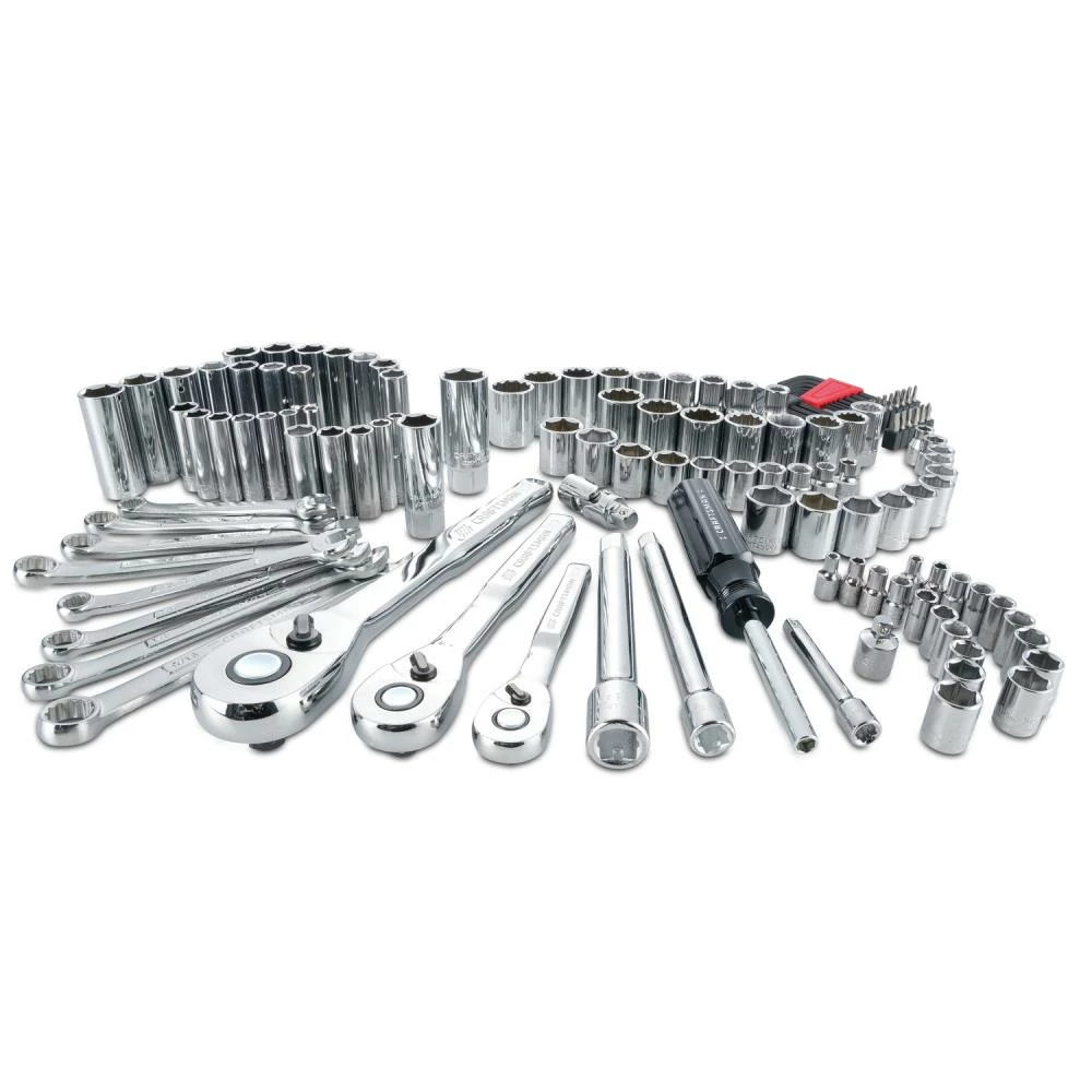 CRAFTSMAN Mechanics Tool Sets 135-Piece Standard (SAE) and Metric Combination Polished Chrome Mechanics Tool Set (1/4-in; 3/8-in) 1 CRAFTSMAN Mechanics Tool Sets 135-Piece Standard (SAE) and Metric Combination Polished Chrome Mechanics Tool Set (1/4-in; 3/8-in)