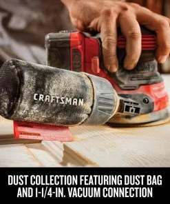 CRAFTSMAN Power Sanders V20 20-Volt Cordless Random Orbital Sander with Dust Management -Craftsman Sales Shop 09224772