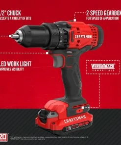 CRAFTSMAN Drills V20 20-volt Max 1/2-in Cordless Drill (1-Battery Included and Charger Included) -Craftsman Sales Shop 09224825