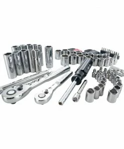 CRAFTSMAN Mechanics Tool Sets 83-Piece Standard (SAE) and Metric Combination Polished Chrome Mechanics Tool Set (1/4-in; 3/8-in)