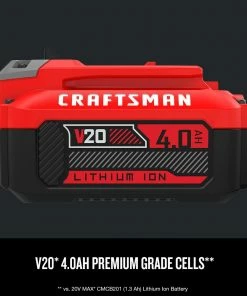CRAFTSMAN Power Tool Batteries & Chargers V20 20-Volt Max 4 Amp-Hour Lithium Power Tool Battery -Craftsman Sales Shop 09241744