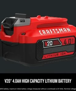CRAFTSMAN Power Tool Batteries & Chargers V20 20-Volt Max 4 Amp-Hour Lithium Power Tool Battery -Craftsman Sales Shop 09241745