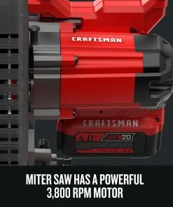 CRAFTSMAN Miter Saws V20 7-1/4-in 20-Volt Max Single Bevel Sliding Compound Cordless Miter Saw -Craftsman Sales Shop 09241767