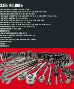 CRAFTSMAN Mechanics Tool Sets 121-Piece Standard (SAE) and Metric Combination Gunmetal Chrome Mechanics Tool Set (1/4-in; 3/8-in) -Craftsman Sales Shop 09705259