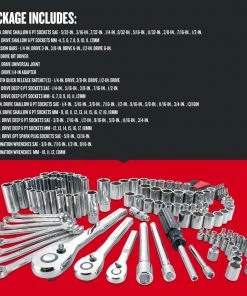 CRAFTSMAN Mechanics Tool Sets 135-Piece Standard (SAE) and Metric Combination Polished Chrome Mechanics Tool Set (1/4-in; 3/8-in) 8 CRAFTSMAN Mechanics Tool Sets 135-Piece Standard (SAE) and Metric Combination Polished Chrome Mechanics Tool Set (1/4-in; 3/8-in) -Craftsman Sales Shop 09705262