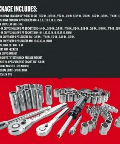 CRAFTSMAN Mechanics Tool Sets 83-Piece Standard (SAE) and Metric Combination Polished Chrome Mechanics Tool Set (1/4-in; 3/8-in) 8 CRAFTSMAN Mechanics Tool Sets 83-Piece Standard (SAE) and Metric Combination Polished Chrome Mechanics Tool Set (1/4-in; 3/8-in) -Craftsman Sales Shop 09705263