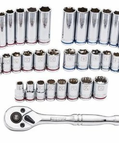 Kobalt Mechanics Tool Sets 129-Piece Standard (SAE) and Metric Combination Polished Chrome Mechanics Tool Set (1/4-in; 3/8-in) -Craftsman Sales Shop 09935437