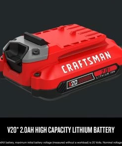 CRAFTSMAN Power Tool Batteries & Chargers V20 20-Volt Max 2-Pack 2 Amp-Hour Lithium Power Tool Battery -Craftsman Sales Shop 09986190