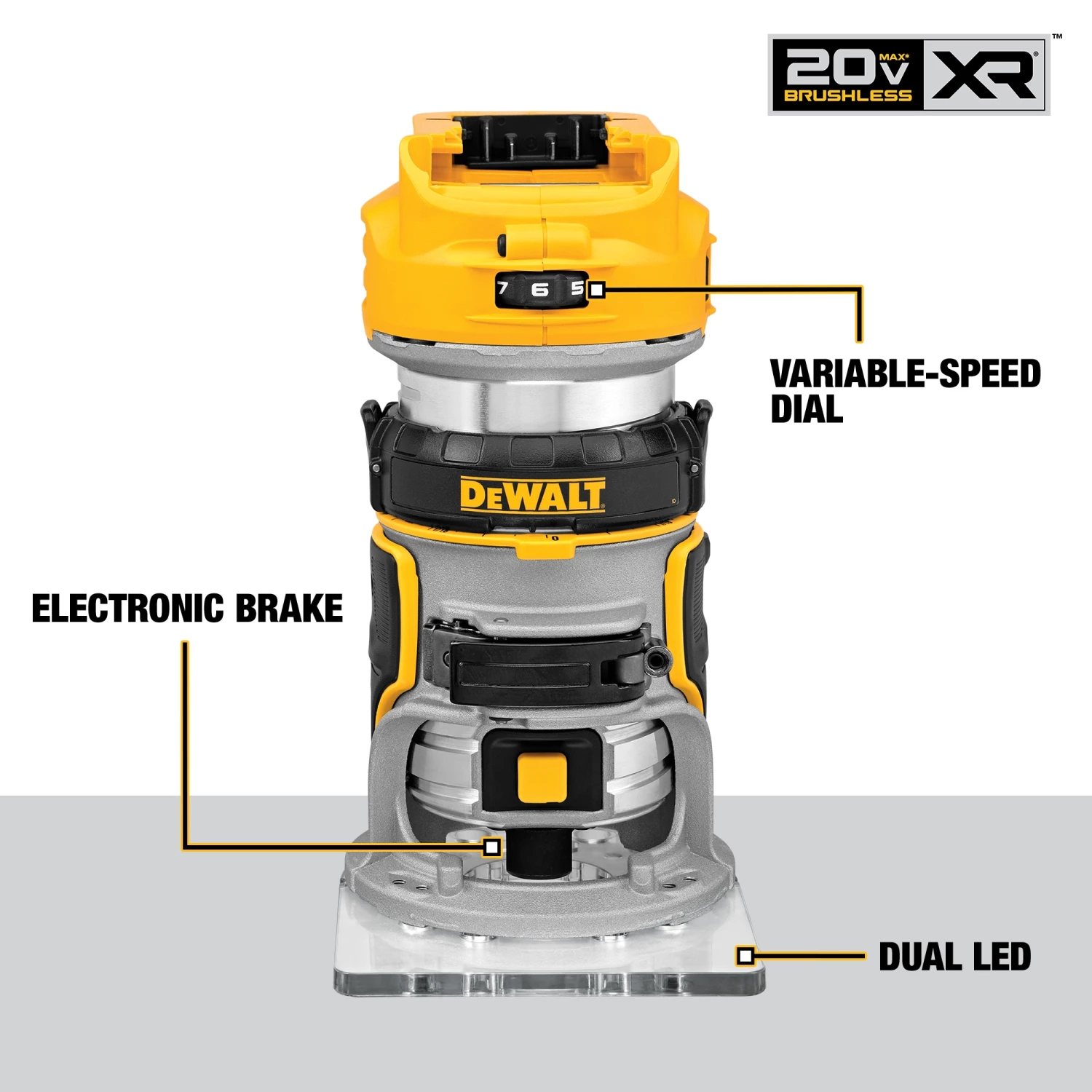 DEWALT Routers 1/4-in-Amp Variable Speed Brushless Fixed Cordless Router (Tool Only) 2 DEWALT Routers 1/4-in-Amp Variable Speed Brushless Fixed Cordless Router (Tool Only) - Image 2