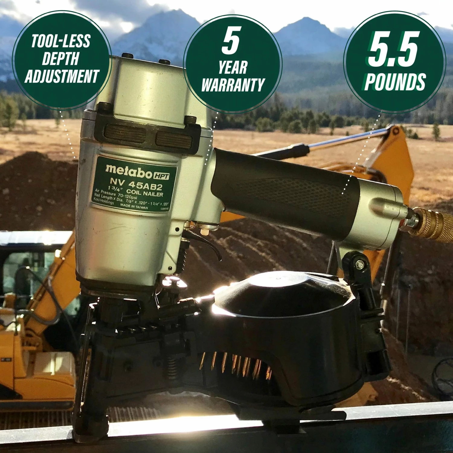 Metabo HPT Nailers 15-Degree Pneumatic Roofing Nailer 2 Metabo HPT Nailers 15-Degree Pneumatic Roofing Nailer - Image 2