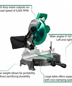 Metabo HPT Miter Saws 10-in Single Bevel Compound Corded Miter Saw -Craftsman Sales Shop 11460100