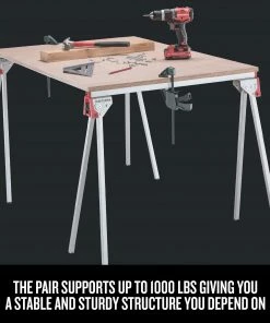 CRAFTSMAN Saw Horses Essential 33.66-in W x 28.9-in H Metal Saw Horse (1000-lb Capacity) -Craftsman Sales Shop 11586808