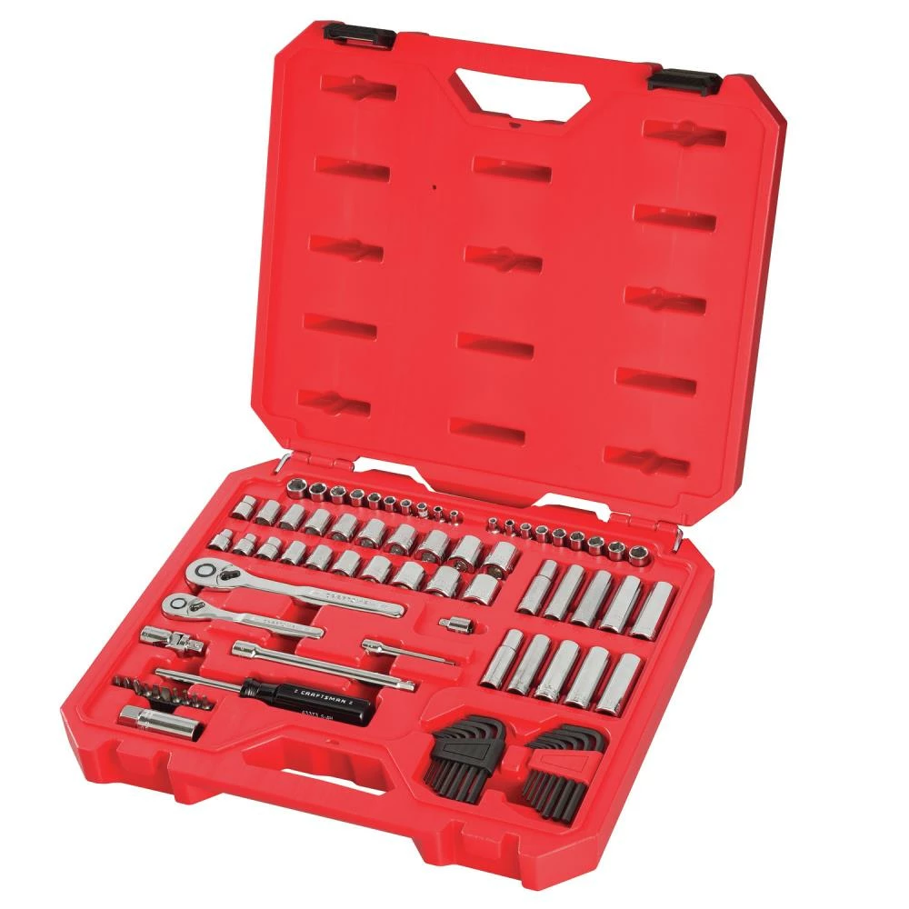 CRAFTSMAN Mechanics Tool Sets 83-Piece Standard (SAE) and Metric Combination Polished Chrome Mechanics Tool Set (1/4-in; 3/8-in) 4 CRAFTSMAN Mechanics Tool Sets 83-Piece Standard (SAE) and Metric Combination Polished Chrome Mechanics Tool Set (1/4-in; 3/8-in) - Image 4
