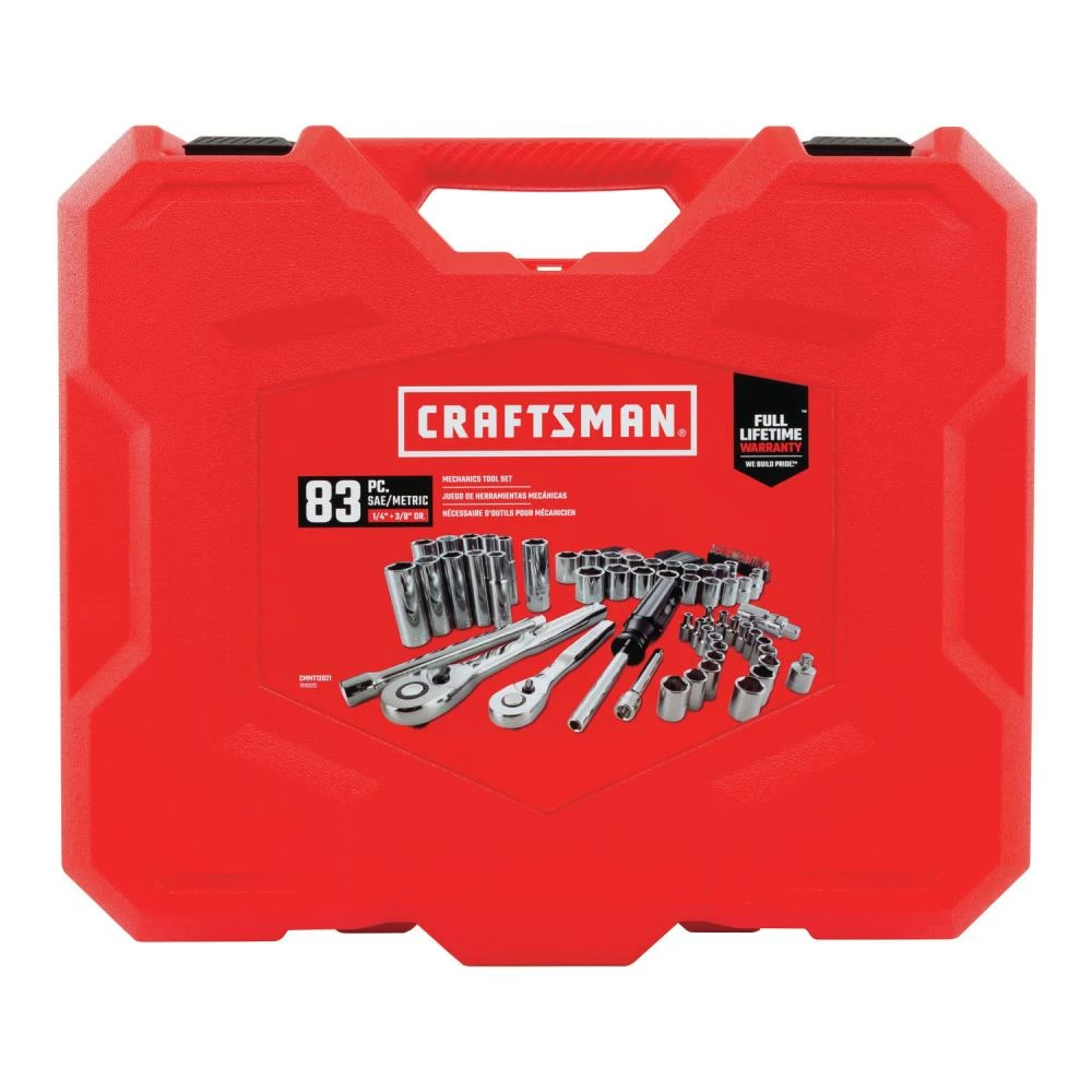 CRAFTSMAN Mechanics Tool Sets 83-Piece Standard (SAE) and Metric Combination Polished Chrome Mechanics Tool Set (1/4-in; 3/8-in) 5 CRAFTSMAN Mechanics Tool Sets 83-Piece Standard (SAE) and Metric Combination Polished Chrome Mechanics Tool Set (1/4-in; 3/8-in) - Image 5