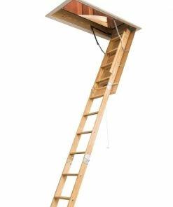 Century Attic Ladders Elite 7.75-ft to 10.25-ft Type I Wood Attic Ladder