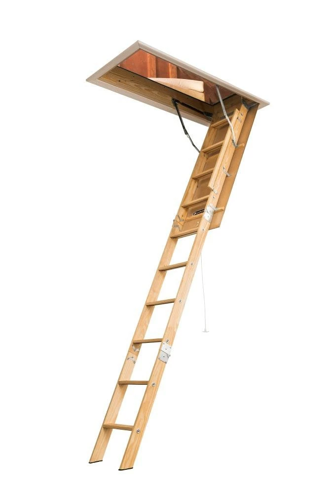 Century Attic Ladders Elite 7.75-ft to 10.25-ft Type I Wood Attic Ladder 1 Century Attic Ladders Elite 7.75-ft to 10.25-ft Type I Wood Attic Ladder