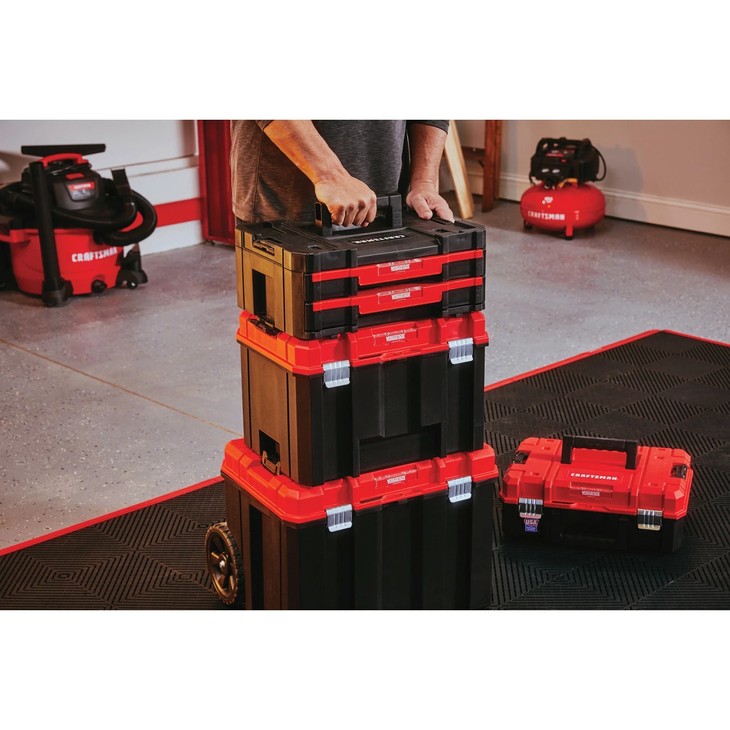 CRAFTSMAN Portable Tool Boxes VERSASTACK System 17-in 2-Drawer Black Plastic Tool Box 13 CRAFTSMAN Portable Tool Boxes VERSASTACK System 17-in 2-Drawer Black Plastic Tool Box - Image 13