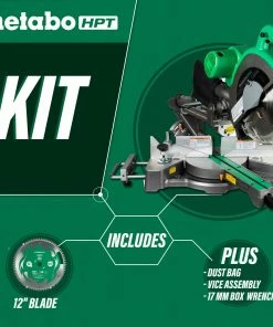 Metabo HPT Miter Saws 12-in 15 Amps Dual Bevel Sliding Compound Corded Miter Saw -Craftsman Sales Shop 12089036 scaled