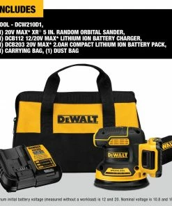 DEWALT Power Sanders 20-Volt Brushless Cordless Variable Speed Random Orbital Sander with Dust Management (Battery Included) 10 DEWALT Power Sanders 20-Volt Brushless Cordless Variable Speed Random Orbital Sander with Dust Management (Battery Included) -Craftsman Sales Shop 12339695