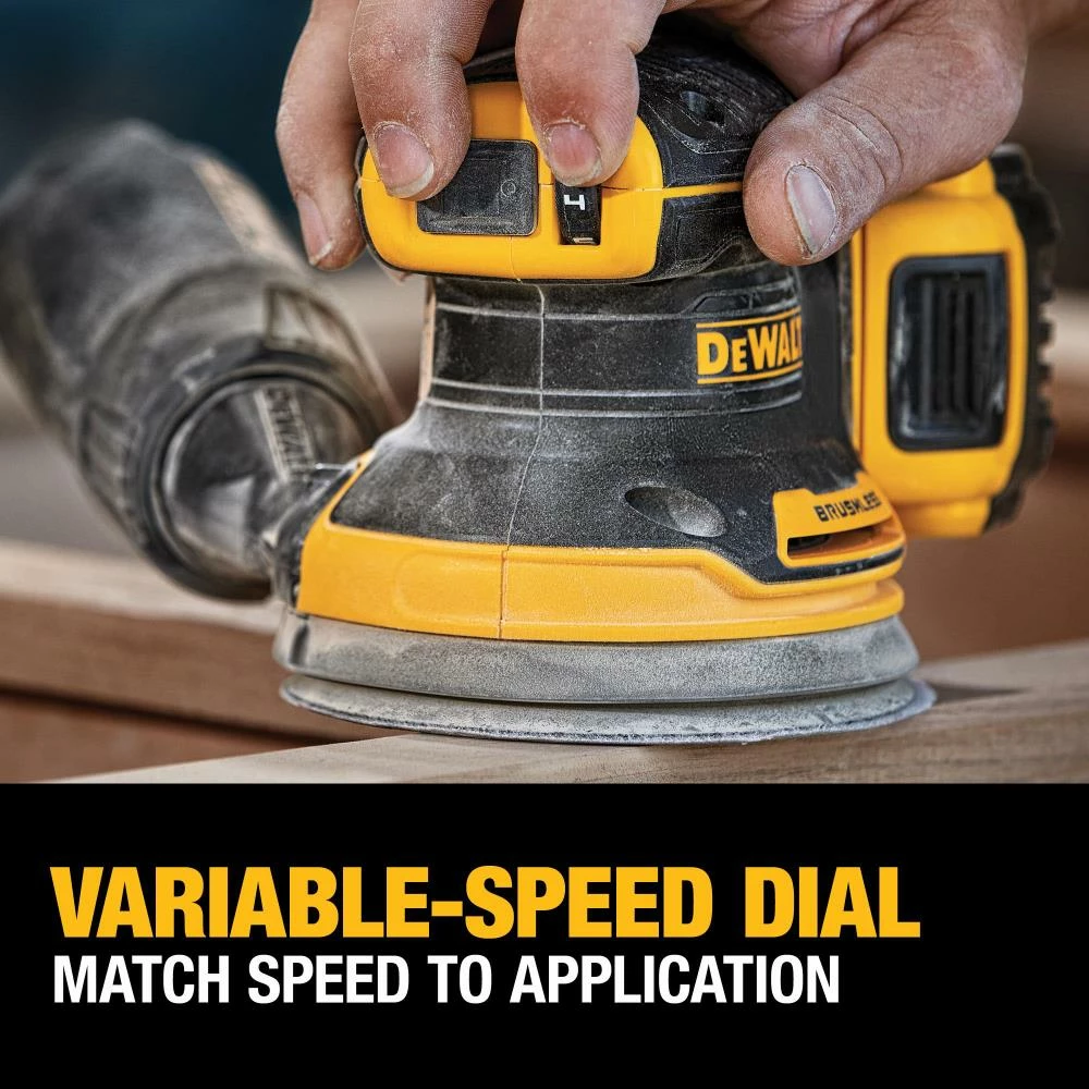 DEWALT Power Sanders 20-Volt Brushless Cordless Variable Speed Random Orbital Sander with Dust Management (Battery Included) 4 DEWALT Power Sanders 20-Volt Brushless Cordless Variable Speed Random Orbital Sander with Dust Management (Battery Included) - Image 4