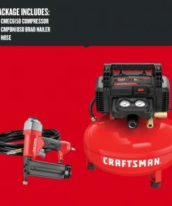 CRAFTSMAN Air Compressors 6-Gallon Single Stage Portable Electric Pancake Air Compressor (1-Tools Included) 8 CRAFTSMAN Air Compressors 6-Gallon Single Stage Portable Electric Pancake Air Compressor (1-Tools Included) -Craftsman Sales Shop 14029079