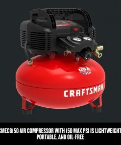 CRAFTSMAN Air Compressors 6-Gallon Single Stage Portable Electric Pancake Air Compressor (1-Tools Included) 9 CRAFTSMAN Air Compressors 6-Gallon Single Stage Portable Electric Pancake Air Compressor (1-Tools Included) -Craftsman Sales Shop 14029080