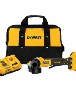 DEWALT Angle Grinders XR POWER DETECT 5-in 20-Volt Max Paddle Switch Brushless Cordless Angle Grinder (1-Battery and charger Included)