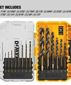 DEWALT Twist Drill Bits Black and Gold 14-Piece Assorted x Set Black and Gold Coated HSS Twist Drill Bit Set -Craftsman Sales Shop 14612635