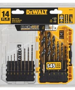 DEWALT Twist Drill Bits Black and Gold 14-Piece Assorted x Set Black and Gold Coated HSS Twist Drill Bit Set -Craftsman Sales Shop 14612636