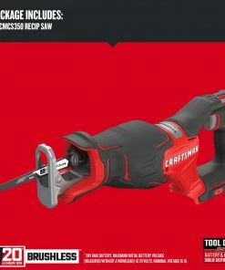 CRAFTSMAN Reciprocating Saws V20 20-volt Max Variable Speed Brushless Cordless Reciprocating Saw (Tool Only) 19 CRAFTSMAN Reciprocating Saws V20 20-volt Max Variable Speed Brushless Cordless Reciprocating Saw (Tool Only) -Craftsman Sales Shop 15319106