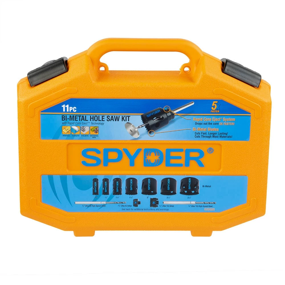 Spyder Hole Saws & Kits 11-Piece Set Bi-metal Arbored Adjustable Hole Saw Kit Set 3 Spyder Hole Saws & Kits 11-Piece Set Bi-metal Arbored Adjustable Hole Saw Kit Set - Image 3