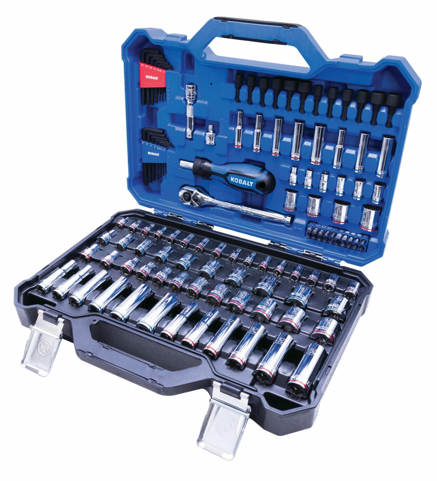 Kobalt Mechanics Tool Sets 118-Piece Standard (SAE) and Metric Combination Polished Chrome Mechanics Tool Set (3/8-in;) 1 Kobalt Mechanics Tool Sets 118-Piece Standard (SAE) and Metric Combination Polished Chrome Mechanics Tool Set (3/8-in;)